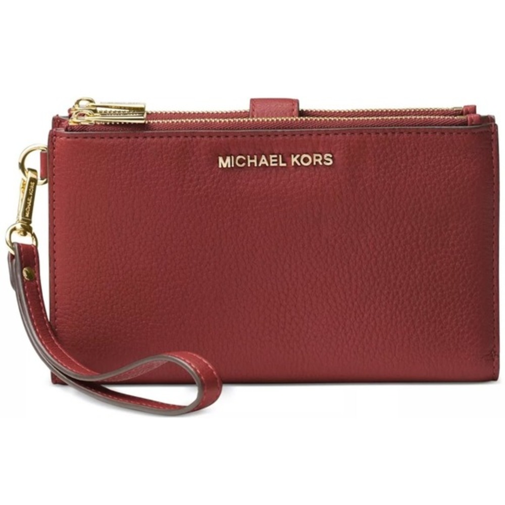 Women's Double Zip Wristlet by Michael Kors Brandy One Size‎ New With Tags